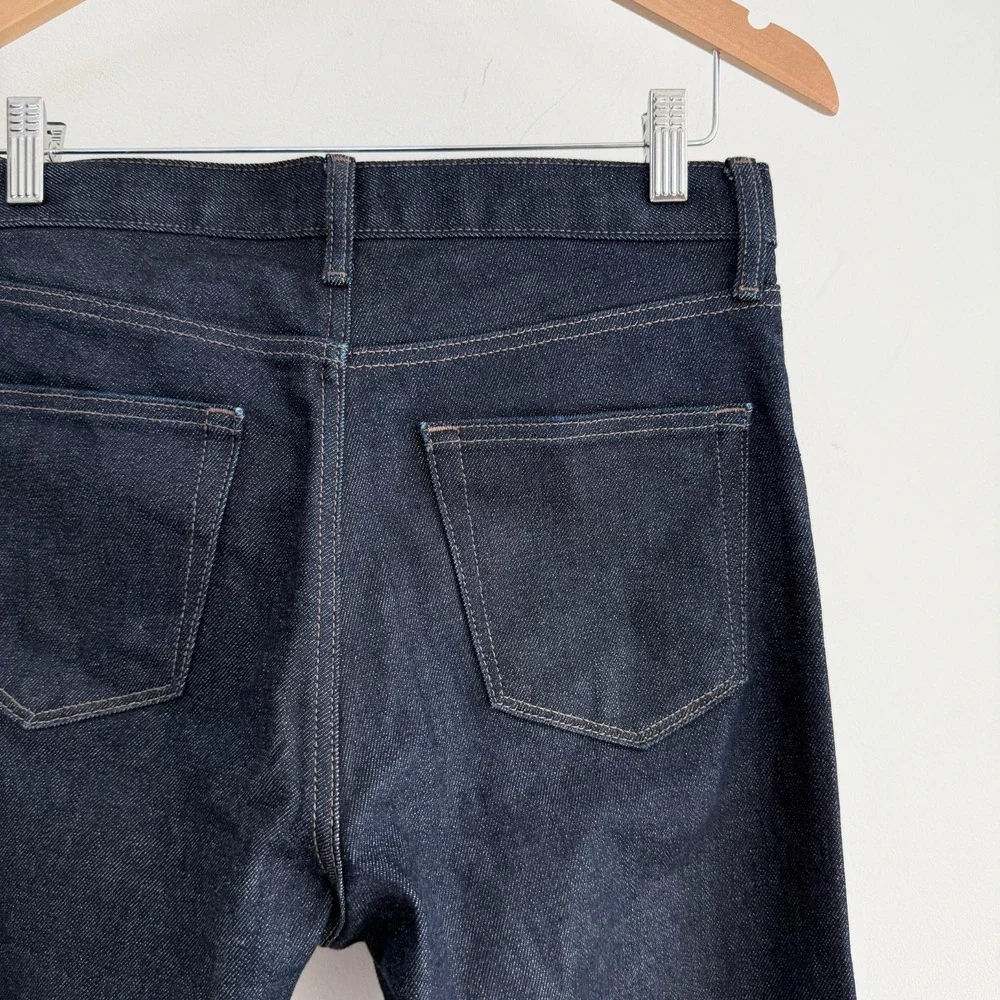 Uniqlo Jeans Mens 30x34 Selvedge Denim Slim Straight Stretch Dark Wash Kaihara